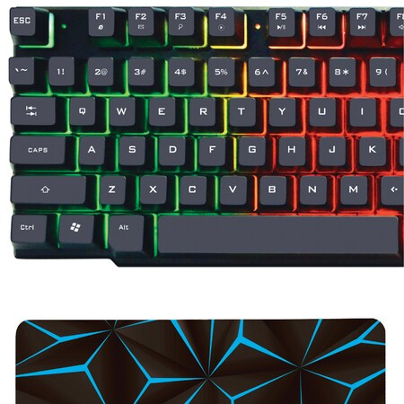 Naxa 4-in-1 Professional Gaming Combo with Keyboard, Mouse, Headphones, and Mousepad (Blue) NG-5000